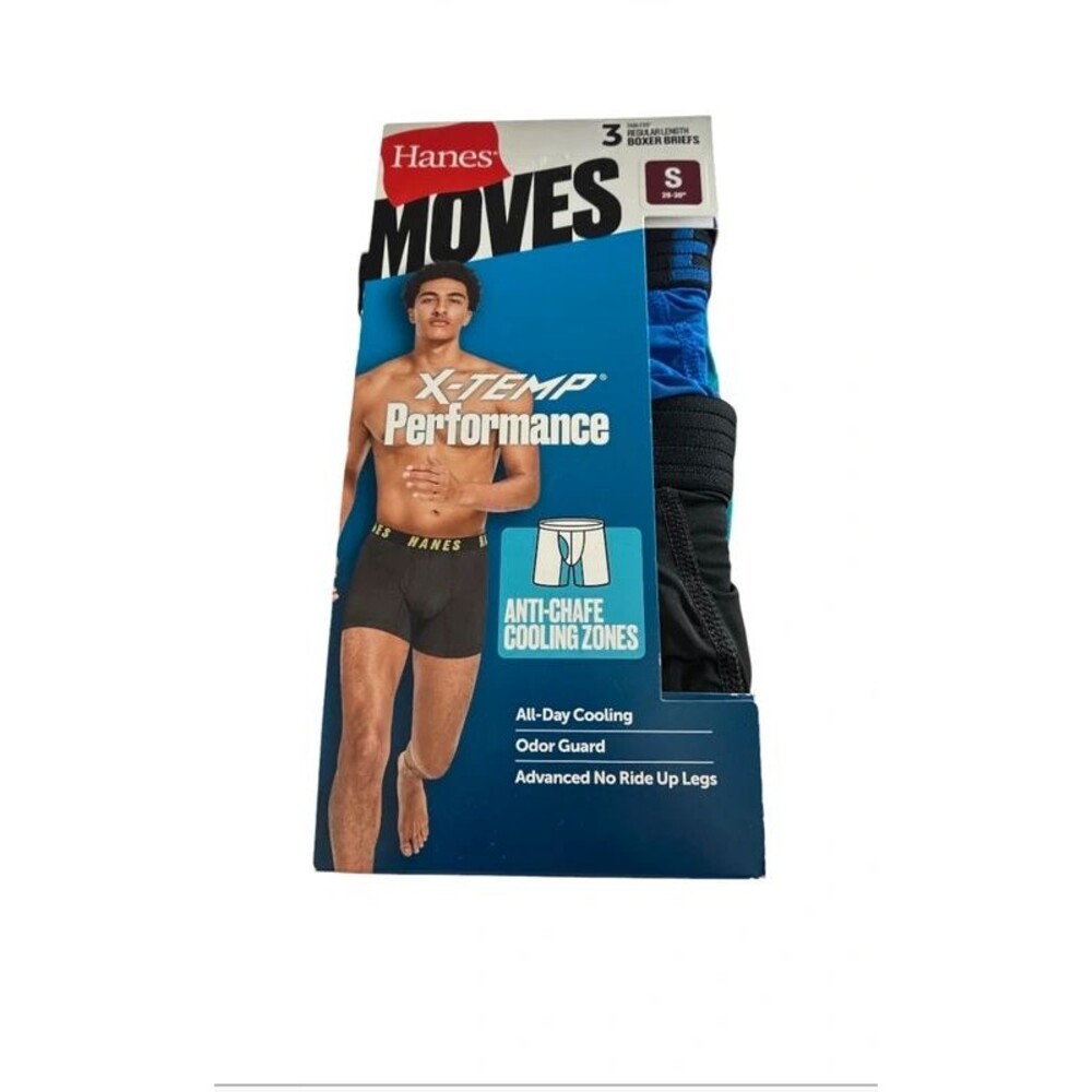 Hanes men’s move performance boxer briefs 3 pk size small